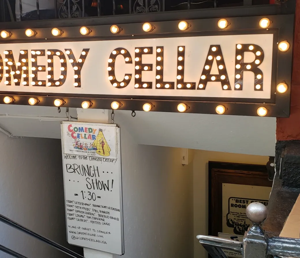 Entrance to the Comedy Cellar in New York City in 2019 (Image via Shutterstock.com)