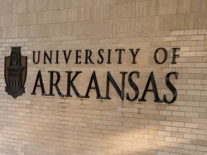 University of Arkansas sign in Fayetteville