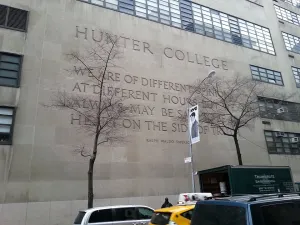 Hunter College wall with Waldo Emerson quote