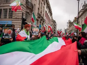 London protest in support of regime change in Iran, March 7, 2026.