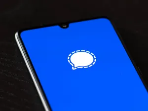 Signal app logo on an iPhone