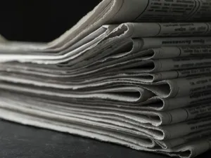 a stack of newspapers