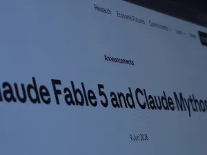 Close up image of Anthropic announcing Claude Fable and Claude Mythos (Image via Shutterstock.com)