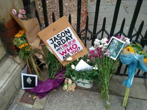 Jason Arday memorial at the gates of Jesus College in Cambridge on August 2026