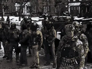 ICE agents in Minneapolis, color adjusted