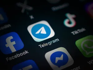 Telegram logo on smartphone