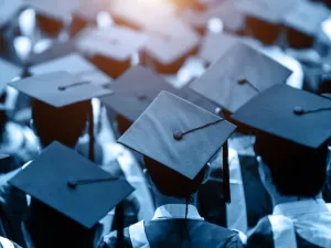 graduating students in caps