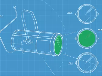 a technical diagram of a spotlight