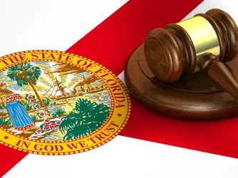 Gavel on the Floridan flag 