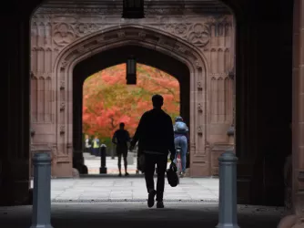 Students walking on the Princeton University campus