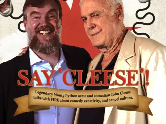 Spring 2024 FIRE Quarterly front cover featuring FIRE President and CEO Greg Lukianoff and comedian John Cleese
