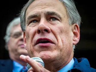 Texas Governor Greg Abbott speaks at the state capitol