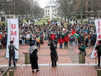 University of Michigan students walk out for to protest admin proposed disruptive activity policy