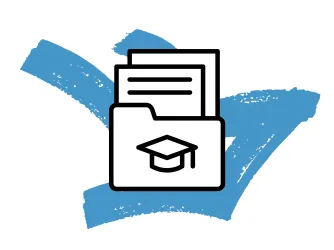 Illustration of academic files in a folder, indicating academic freedom