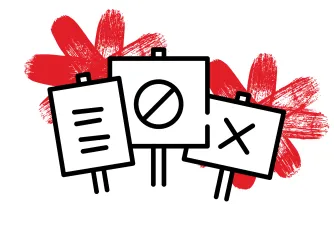 Illustration of protest signs