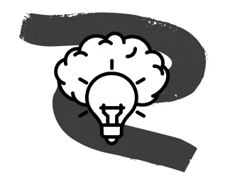 Illustration of a brain with a lightbulb in front of it, indicating freedom of conscience