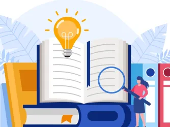 Illustration of books and documents indicating rules and due process