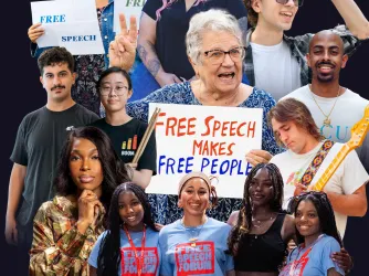 Cover of the Fall 2025 issue of the FIRE Quarterly, showing a collage of FIRE clients from cases we fought over the summer.