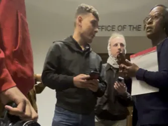 Ball State University students tried to meet with their president