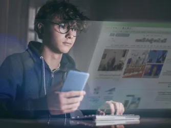 student journalist does research