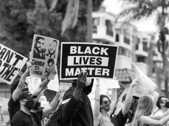 A Black Lives Matter march in San Diego in February 2022.