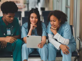 Medical students studying together