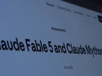 Close up image of Anthropic announcing Claude Fable and Claude Mythos (Image via Shutterstock.com)