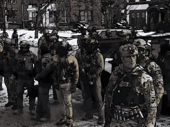 ICE agents in Minneapolis, color adjusted