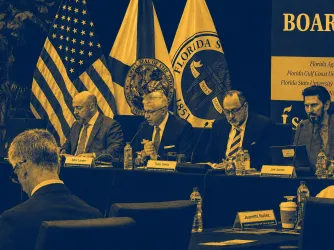 Florida Board of Governors, in blue and yellow duotone