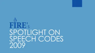 Spotlight on Speech Codes 2009 report cover