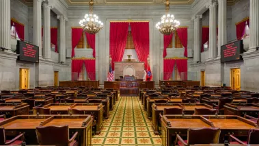 House of Representatives Chamber in the Tennessee State Capitol building on December 1, 2014 in Nashville, Tennessee