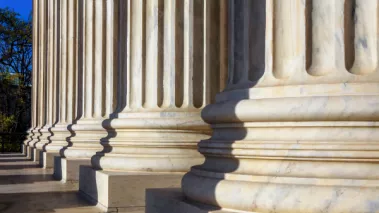 roman columns on a courthouse