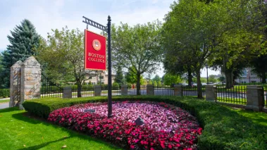 Entrance sign of Boston College.