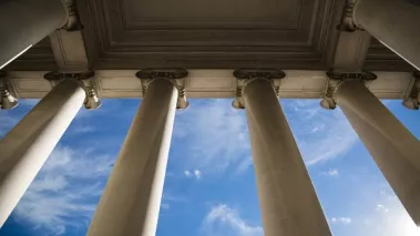 Columns of a courthouse.