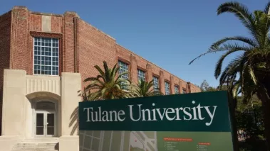 Entrance sign at Tulane University