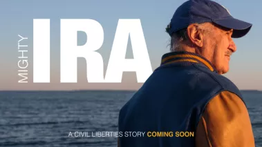 Ira Glasser looking out over the water.