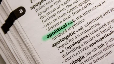 Entry for "apolitical" highlighted in the dictionary