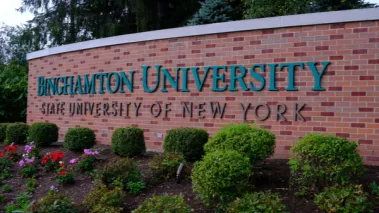 Sign at Binghamton University main entrance