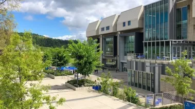 A view of the Dr. Dale P. Parnell Center for Learning and Student Success at Lane Community College in Eugene, Oregon.