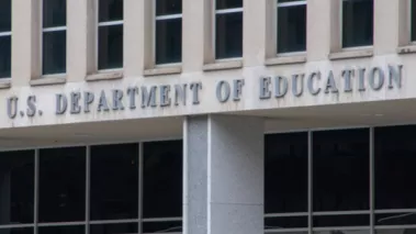 Department of Education building exterior sign in Washington DC