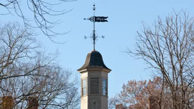 Weather vane on William and Mary College on December 30, 2011. The college was chartered in 1693 in Williamsburg.