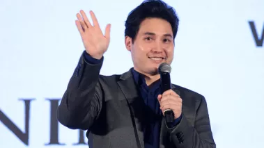 Andy Ngo speaking with attendees at the 2019 Teen Student Action Summit hosted by Turning Point USA at the Marriott Marquis in Washington, D.C.