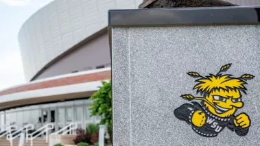 Wichita State University Shockers logo outside Koch Arena
