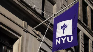 NYU banner in New York City