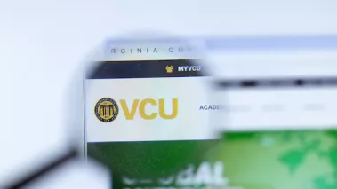 Virginia Commonwealth University website with logo