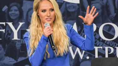 Tomi Lahren speaks about Back the Blue during the Turning Point USA event at Clemson University on Thursday night. Tomi Lahren Speaks At Turning Point Usa Event In Littlejohn Coliseum At Clemson University