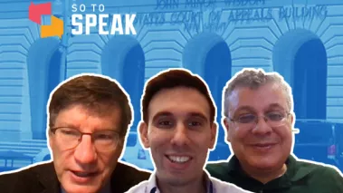 Graphic of So to Speak host Nico Perrino