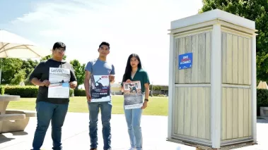 Clovis Community College students Daniel Flores, Alejandro Flores, and Juliette Colunga.