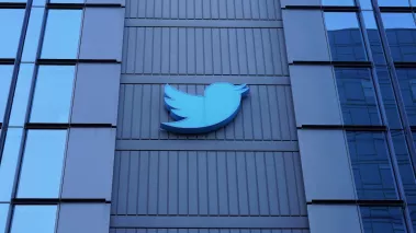 Sign on Twitter headquarters 