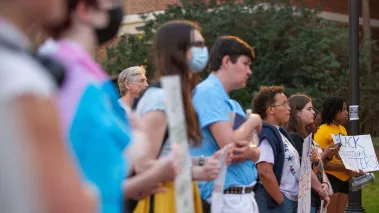 Students at Florida State University protest Gov. Ron DeSantis s push to defund DEI programs